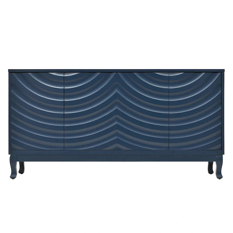 Elegant Sideboard with Arched Groove Design for Living Room