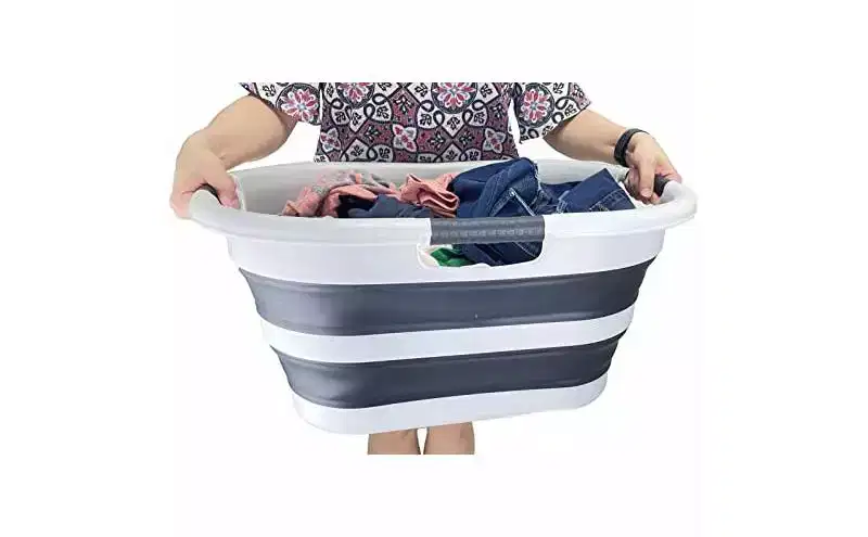 SAMMART 40L (10.5 gallon) Collapsible Plastic Laundry Basket/Washing tub