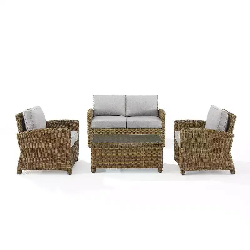 Bradenton 4pc Outdoor Wicker Conversation Set - Crosley
