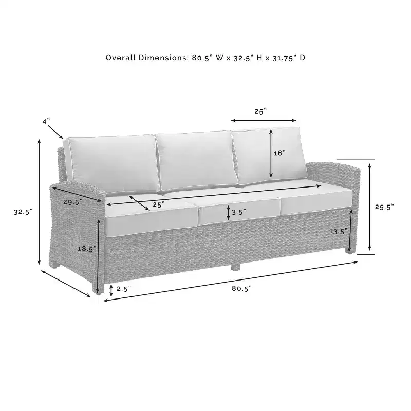 Bradenton 5pc Outdoor Wicker Sofa Set - Crosley