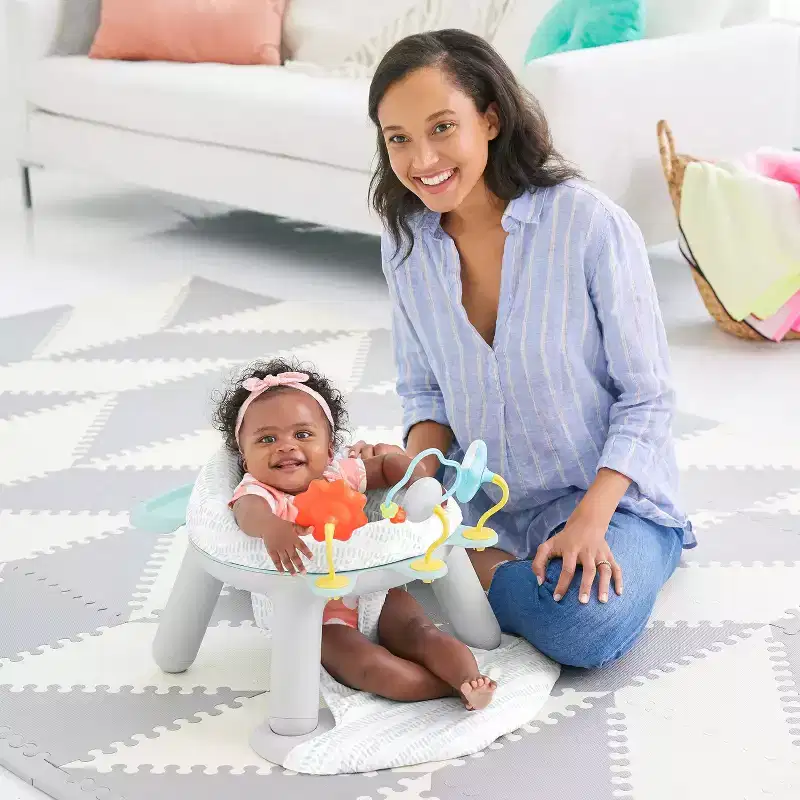 Skip Hop Baby Seat Silver Lining Cloud 2-in-1 Sit-up Chair & Activity Floor Seat - Gray
