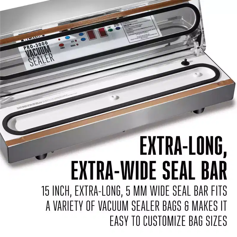 Weston Vacuum Sealer Professional 3000Ss 65-0401-W: Pro-3000 Food Sealer Machine, Vacuum Seal Chamber, Black