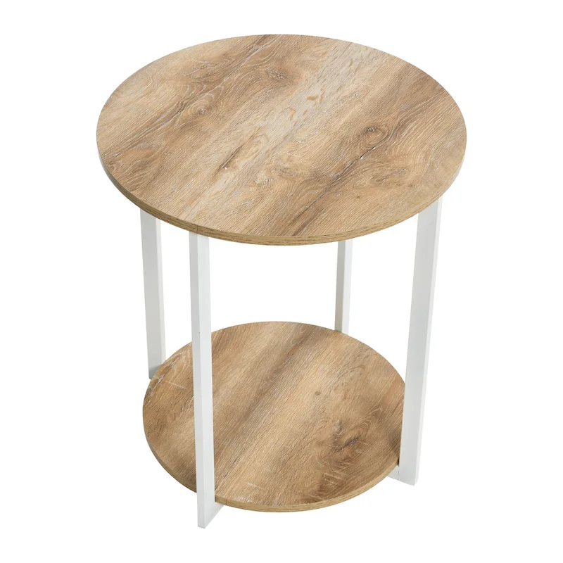 Household Essentials Side End Table with Storage Shelf
