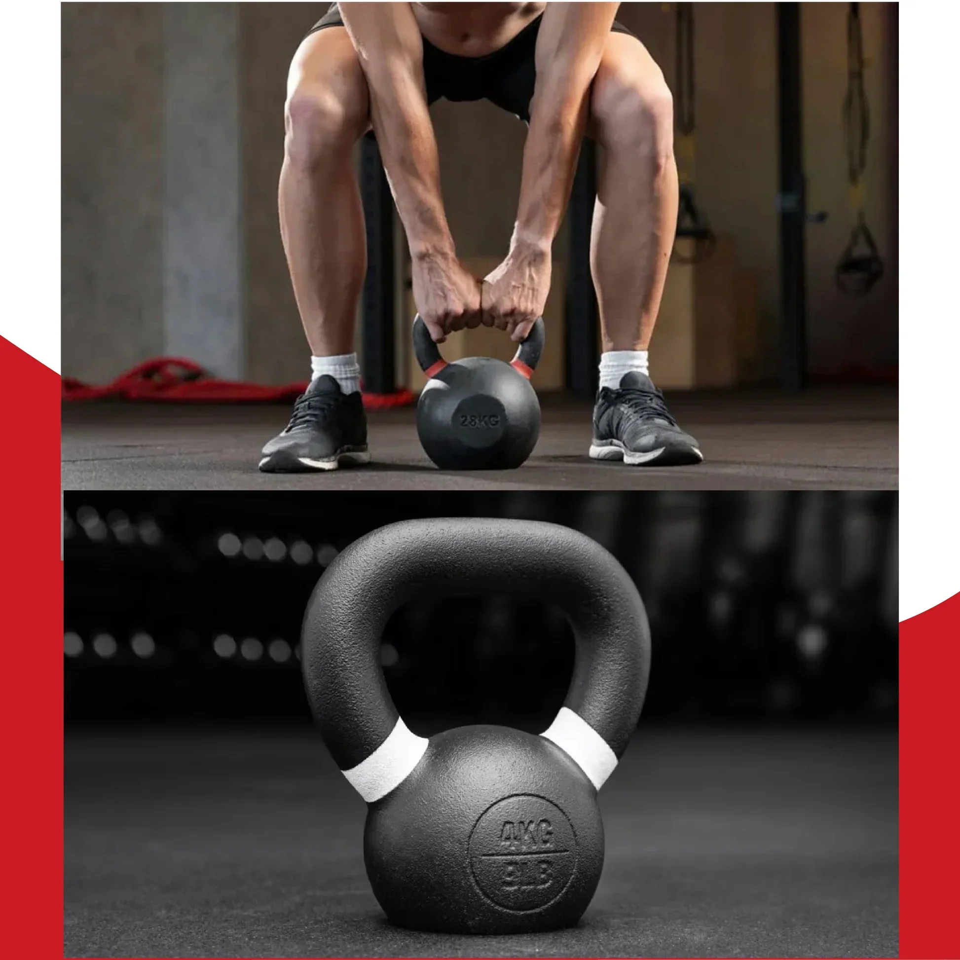 Cast Iron Kettlebells Set ¨C Solid Iron, Rust Resistant Coating, Ergonomic Grip ¨C Full Body Strength & Power Training ¨C Ideal for Home Gyms