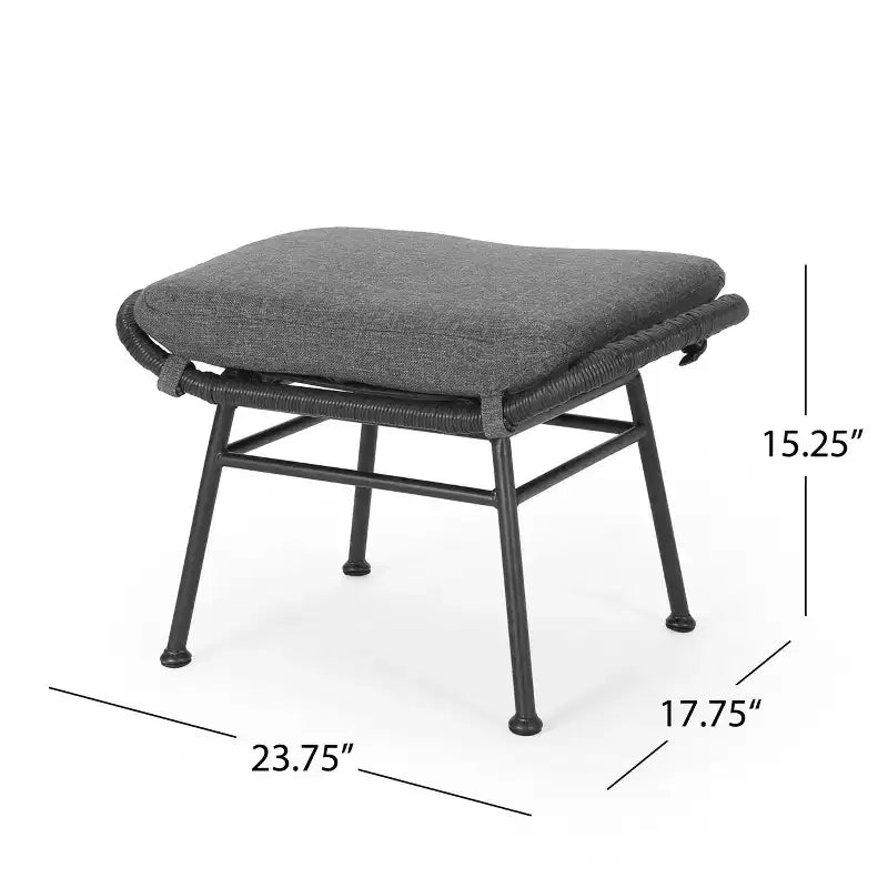 Christopher Knight Home Bechtel Outdoor Wicker and Tempered Glass 5 Piece Chat Set with Ottomans