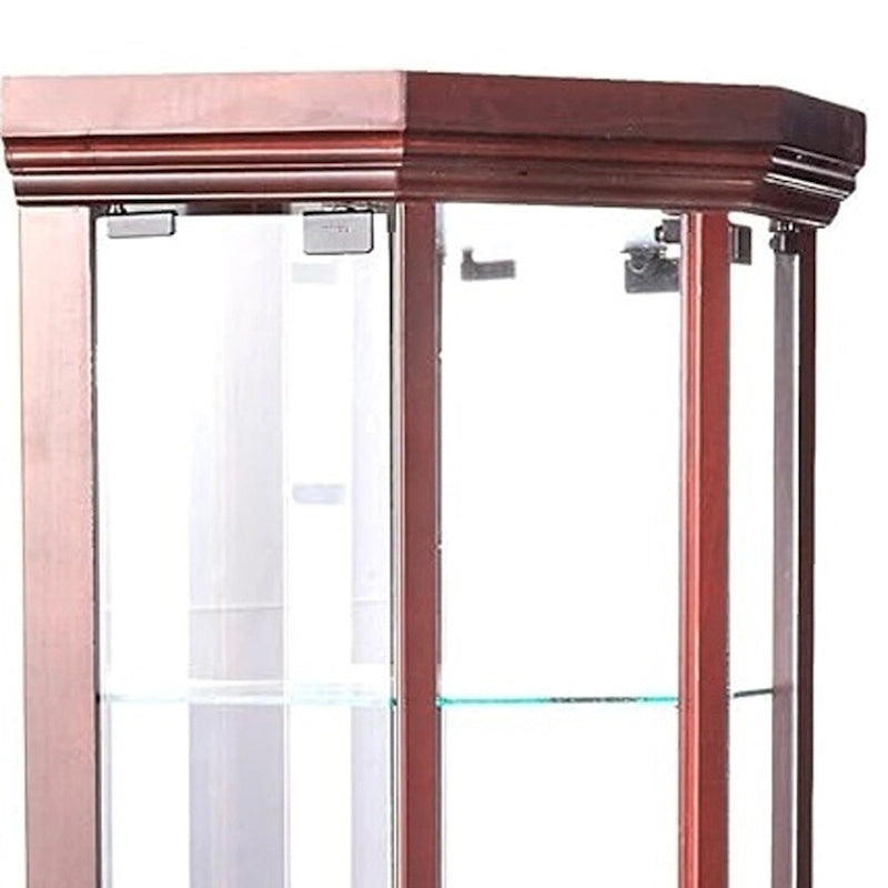 Dark Brown Glass Display Cabinet Stand for 1 Person, 16W x 71H