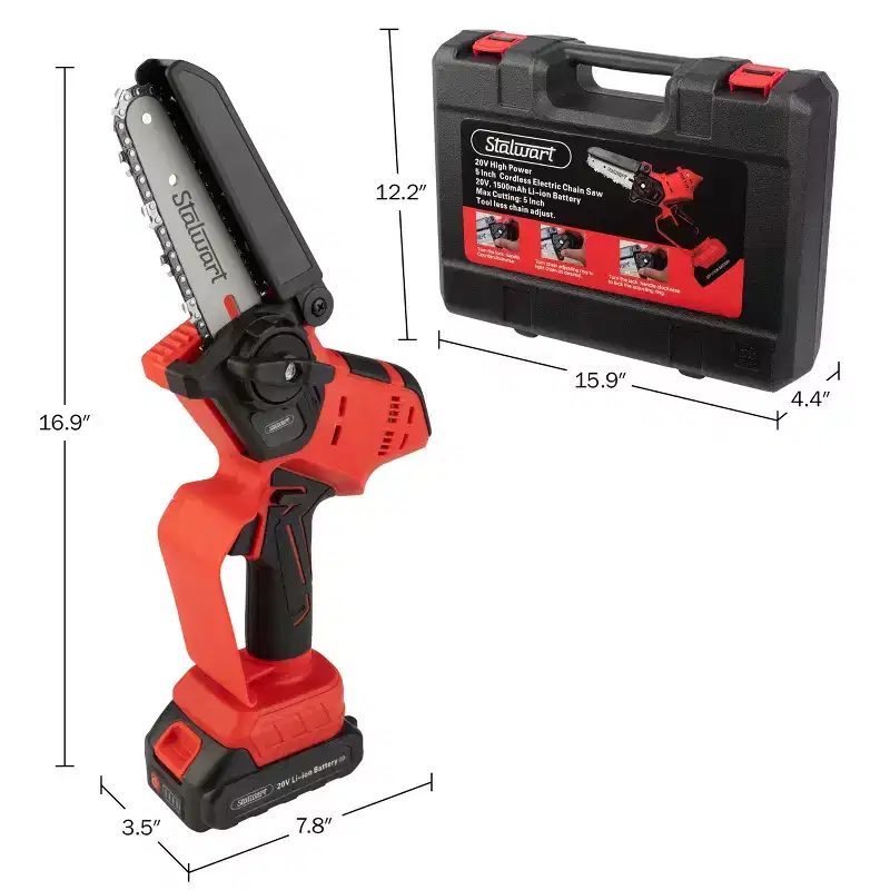 Stalwart Mini Chainsaw with Rechargeable Battery