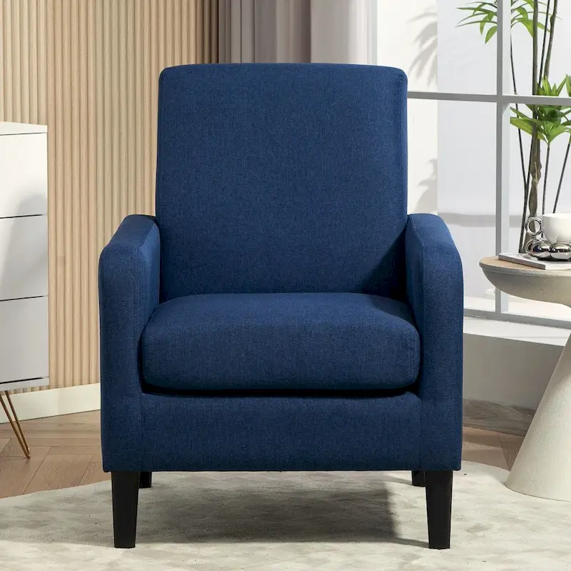 Accent Armchair with Solid Wood Frame and Padded Seat