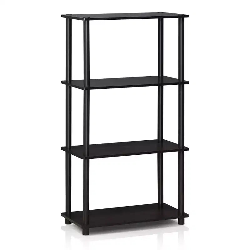 4-Tier Ladder Decorative Bookshelf �C Open Multipurpose Shelf, Dark Walnut