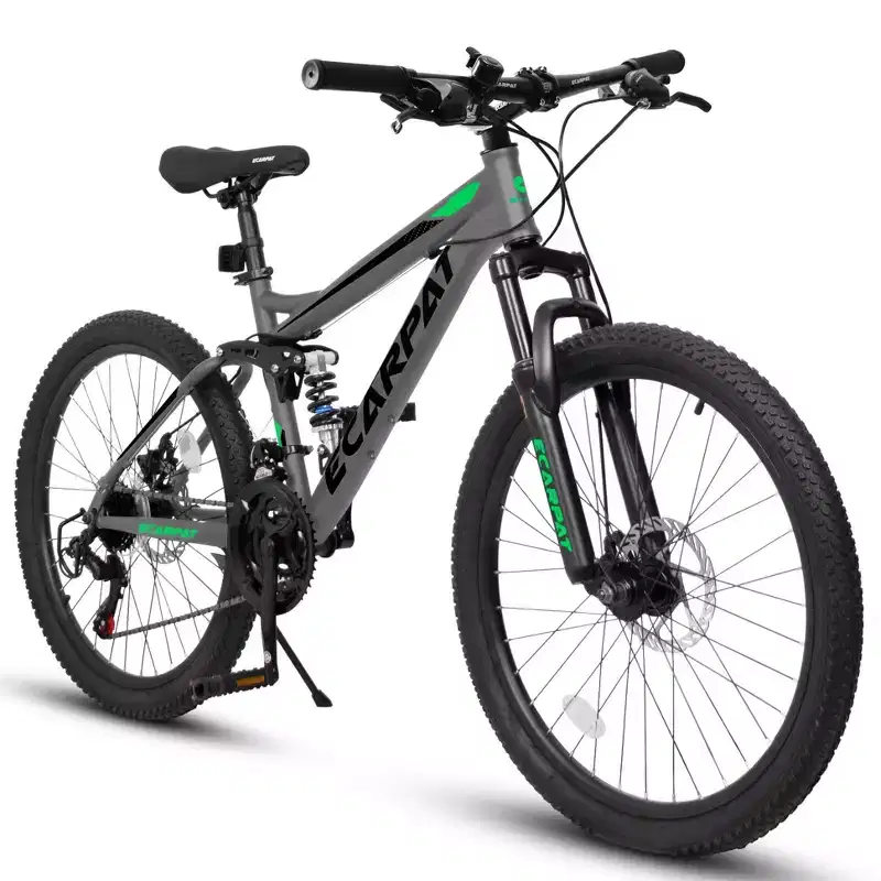 Okak 27.5IN Mountain Bike with Front and Rear Dual Shock Absorbers, 21-Speed Dirt Bike with Mechanical Disc Brake, Adult Bike for Men and Women