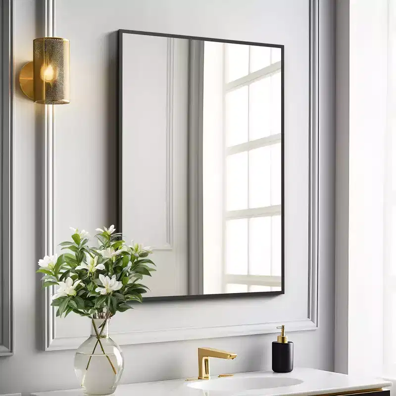 Dovelina Metal Framed Rectangle Mirror Decorative Wall Mirror - 38x24, Black