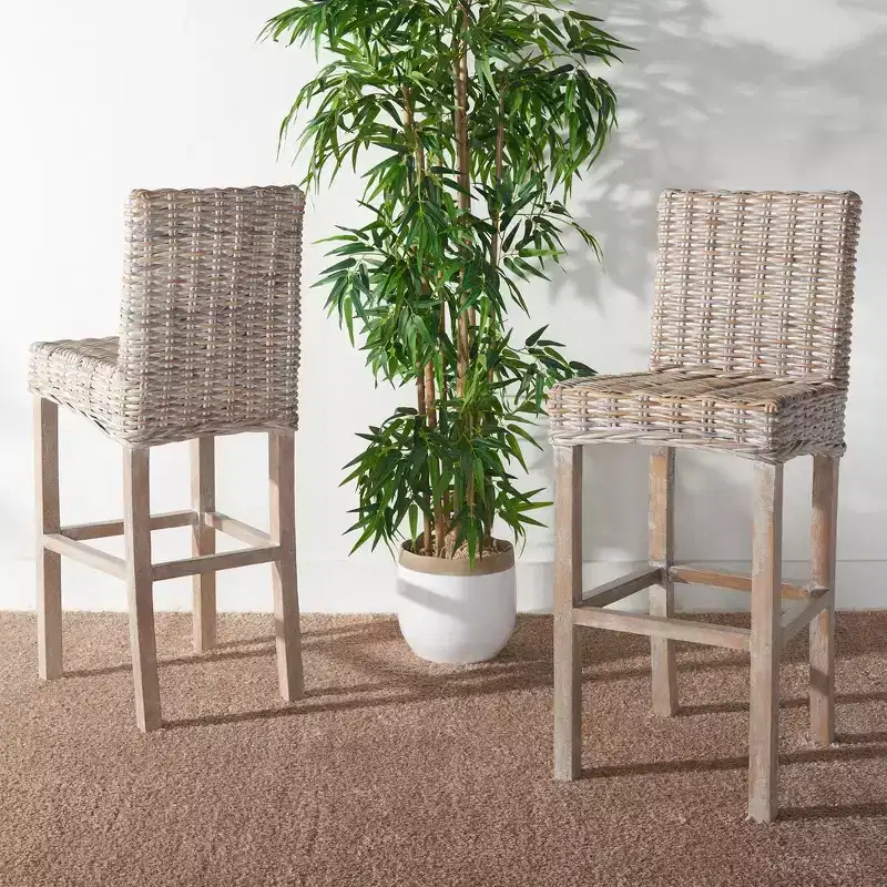 Tobie Rattan Bar Stool - BST6500 - Safavieh