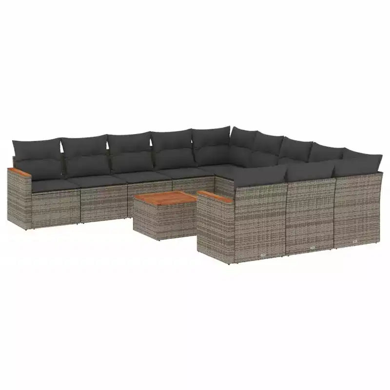 vidaXL Garden Sofa Set with Cushions Poly Rattan