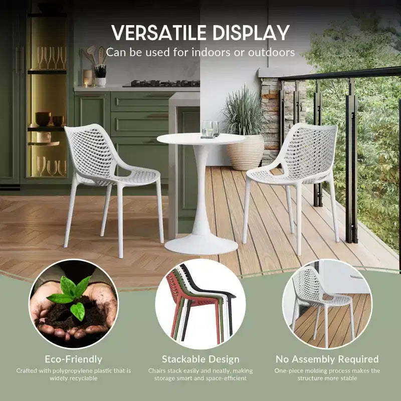 WestinTrends Playa 5-Piece Outdoor Square Dining Table Patio Set with Stackable Patio Dining Chairs