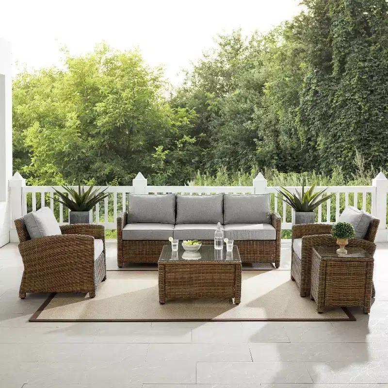 Bradenton 5pc Outdoor Wicker Sofa Set - Crosley