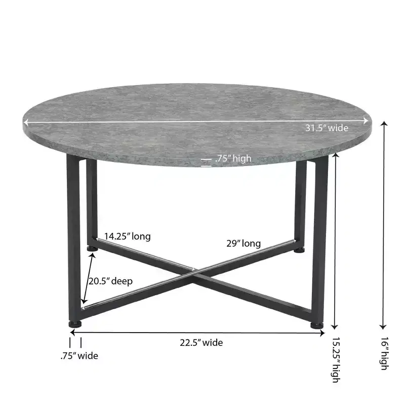 Household Essentials Jamestown Round Coffee Table