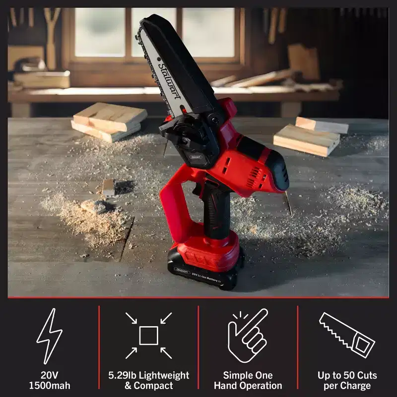 Stalwart Mini Chainsaw with Rechargeable Battery