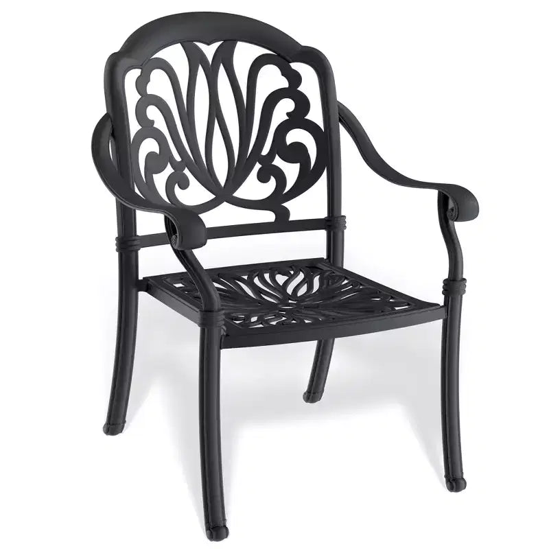 5-Piece Rectangular Cast Aluminum Patio Dining Set for Outdoor Backyard Garden Deck Poolside with Cushions