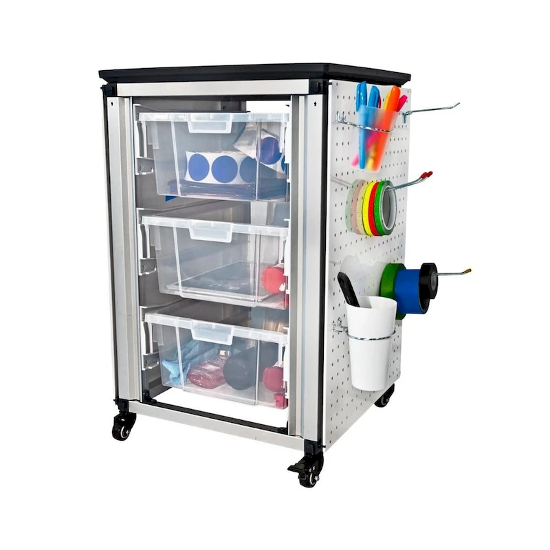 Luxor Modular Classroom Storage Cabinet - Single Cabinet with 3 Large Bins