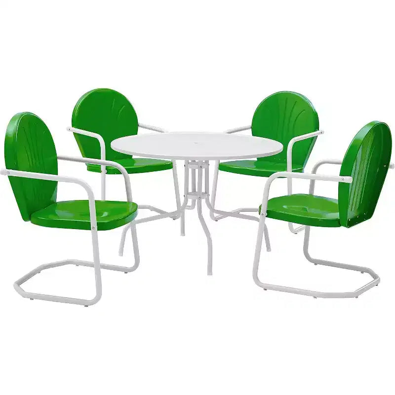 HomeStock Griffith 5Pc Outdoor Metal Dining Set - Table & 4 Chairs