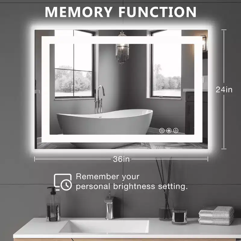 Bathroom Mirror Dual Light Source Three Lighting Modes