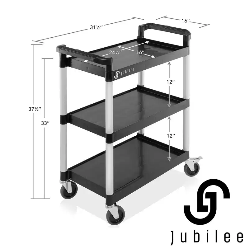 3-Tier Utility Service Cart with Wheels