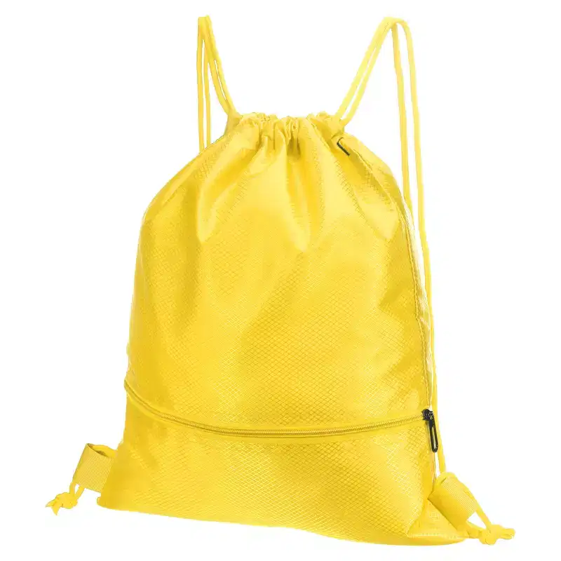 Unique Bargains Waterproof Adjustable Zip Pocket Drawstring Backpack Bags for Women Men
