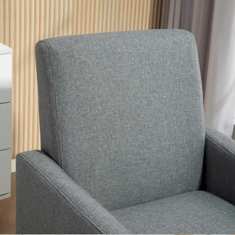 Accent Armchair with Solid Wood Frame and Padded Seat
