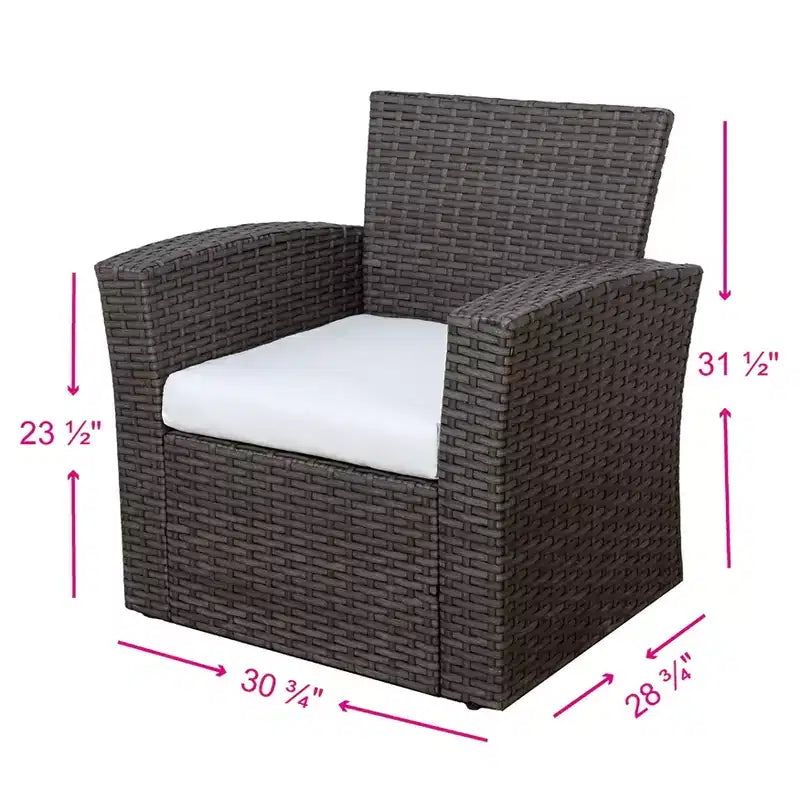 WestinTrends 4 Piece Outdoor Wicker Rattan Conversation Sofa set with Coffee table