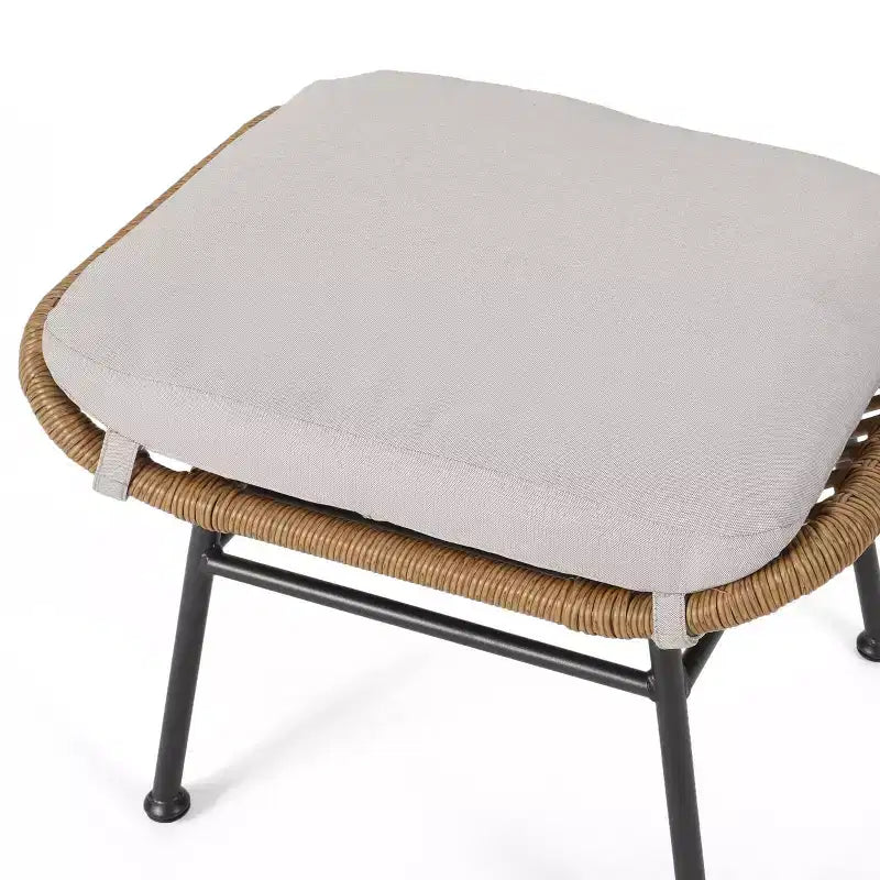 Christopher Knight Home Bechtel Outdoor Wicker and Tempered Glass 5 Piece Chat Set with Ottomans