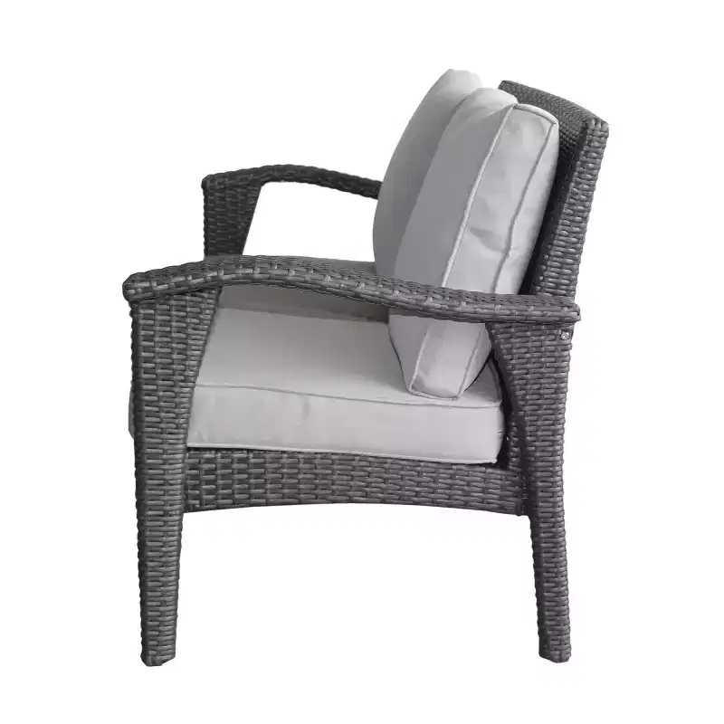 GDFStudio Houlihan Outdoor Wicker 4 Seater Chat Set with Fire Pit