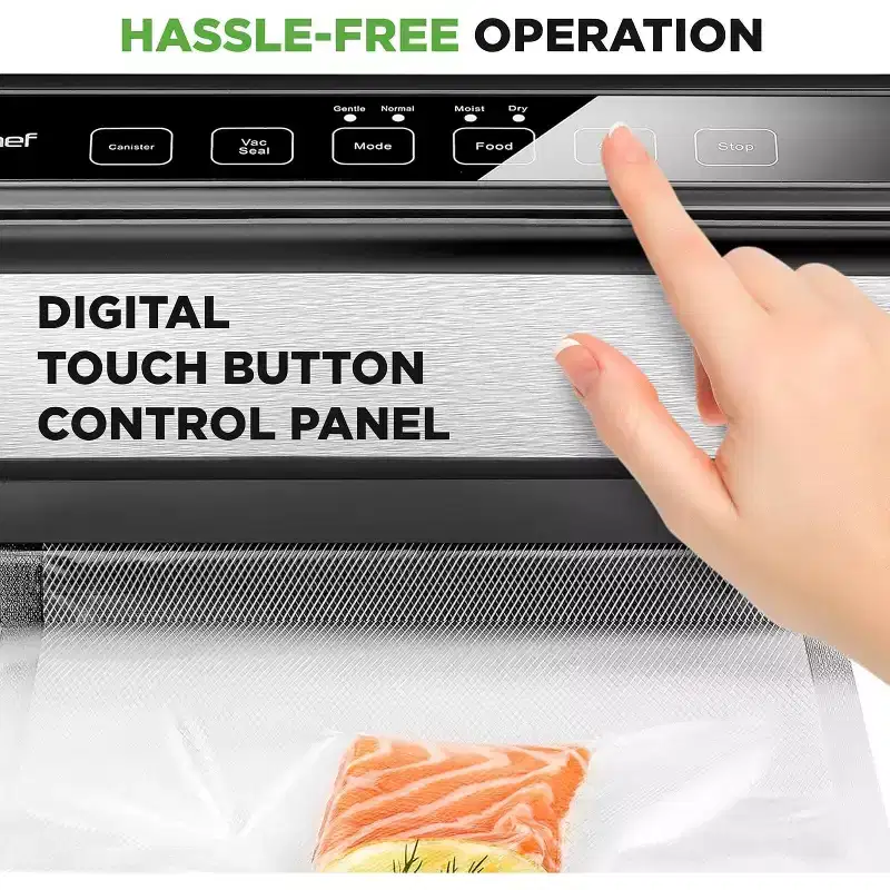 NutriChef Digital Food Vacuum Sealer System - Black