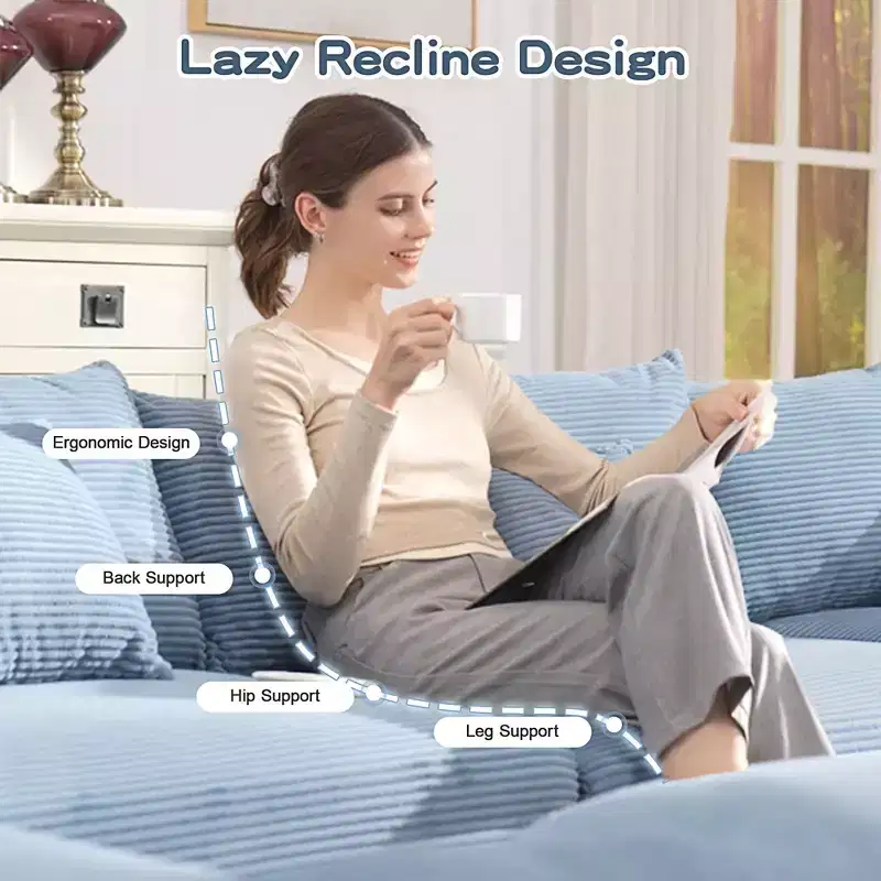 Oversized Cloud Modular Sectional Couch,Convertible Sectional Couches Deep Seat Extra-Wide Armrests