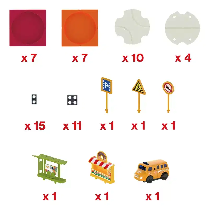 EverPlay 60PCS Race Car Track Building Blocks Playset with Accessories, STEM Educational Construction Toy, Vehicle Track Set for Kids 3+