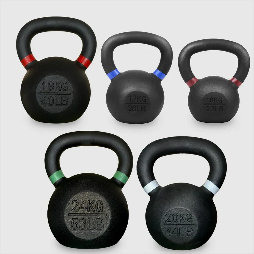Cast Iron Kettlebells Set ¨C Solid Iron, Rust Resistant Coating, Ergonomic Grip ¨C Full Body Strength & Power Training ¨C Ideal for Home Gyms