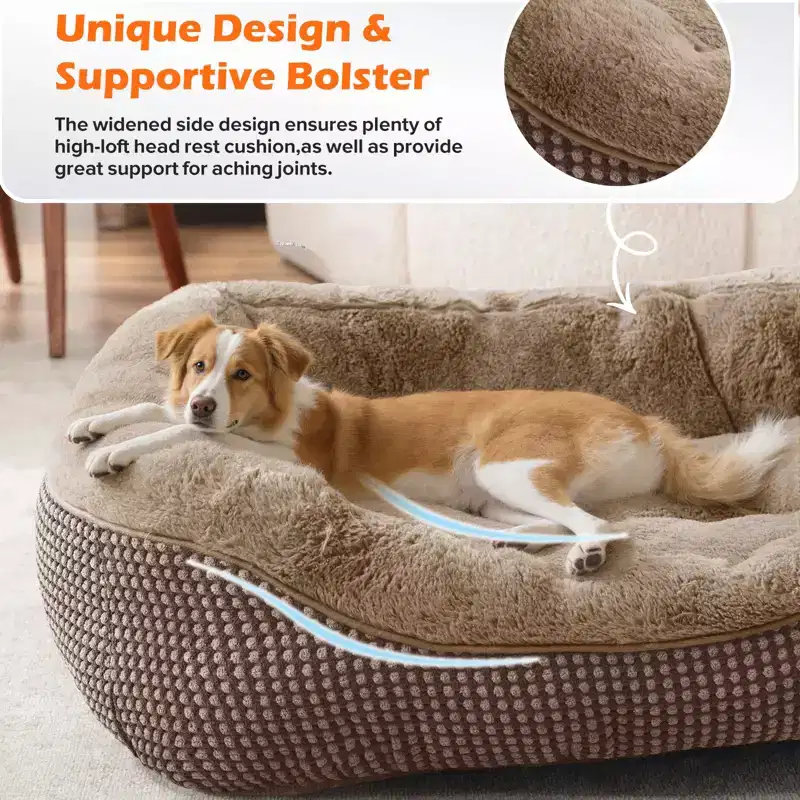 JOEJOY Dog Beds Orthopedic Warming Soft Sleeping Puppy Bed Durable Pet Bed with Anti-Slip Bottom