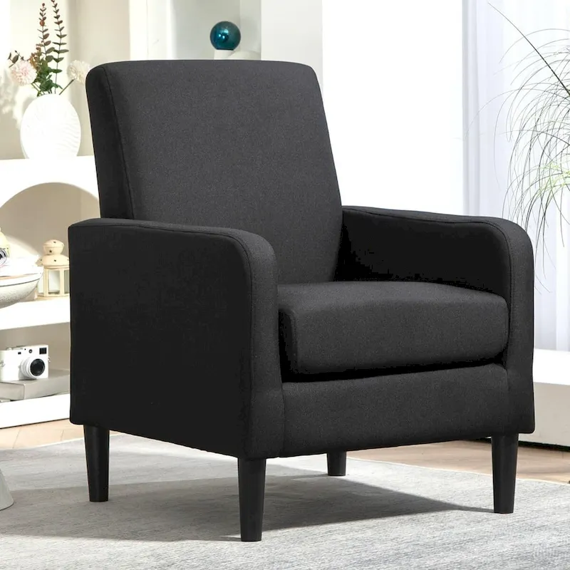 Accent Armchair with Solid Wood Frame and Padded Seat