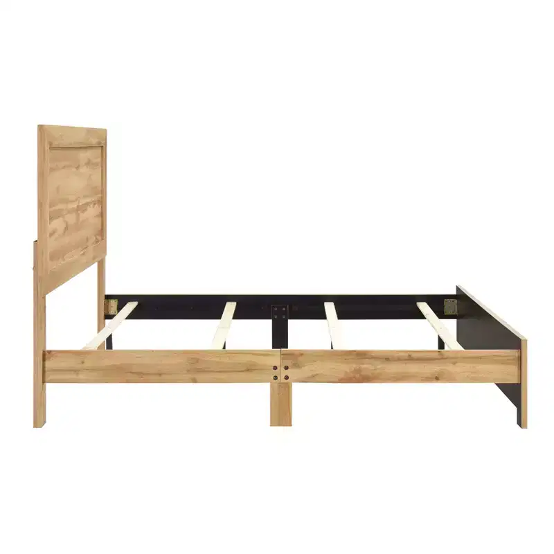 GDFStudio Carson Rustic Contemporary Wood Bed Frame with Headboard