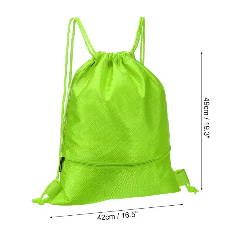 Unique Bargains Waterproof Adjustable Zip Pocket Drawstring Backpack Bags for Women Men