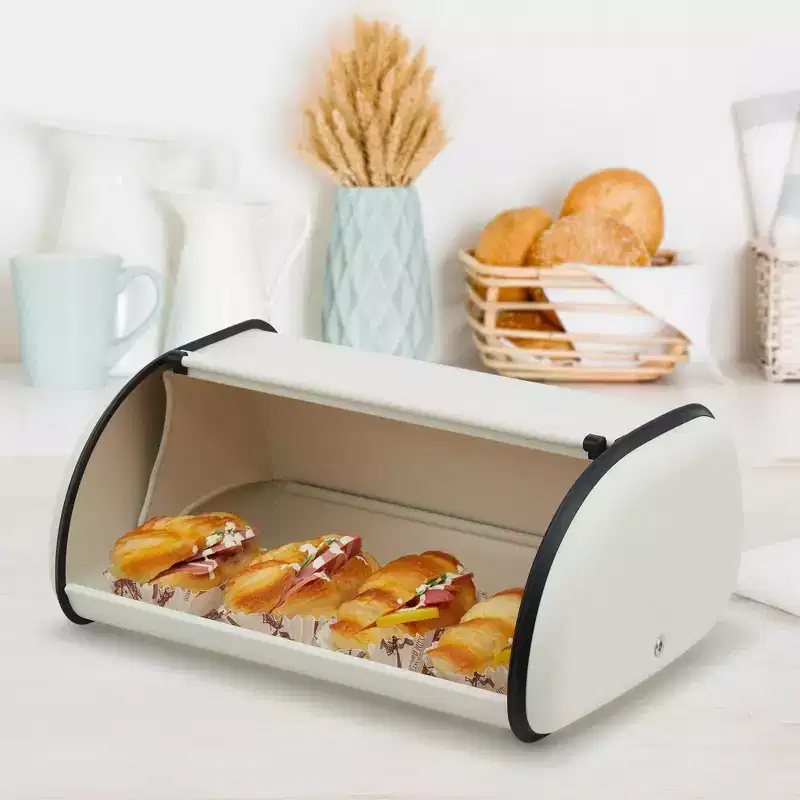 Stainless Steel Bread Box with Window for Kitchen Food Storage