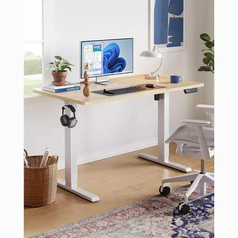 40x24 Electric Standing Desk, Adjustable Height, 4 Memory Settings, Headphone Hook & Cable Manager for Home Office