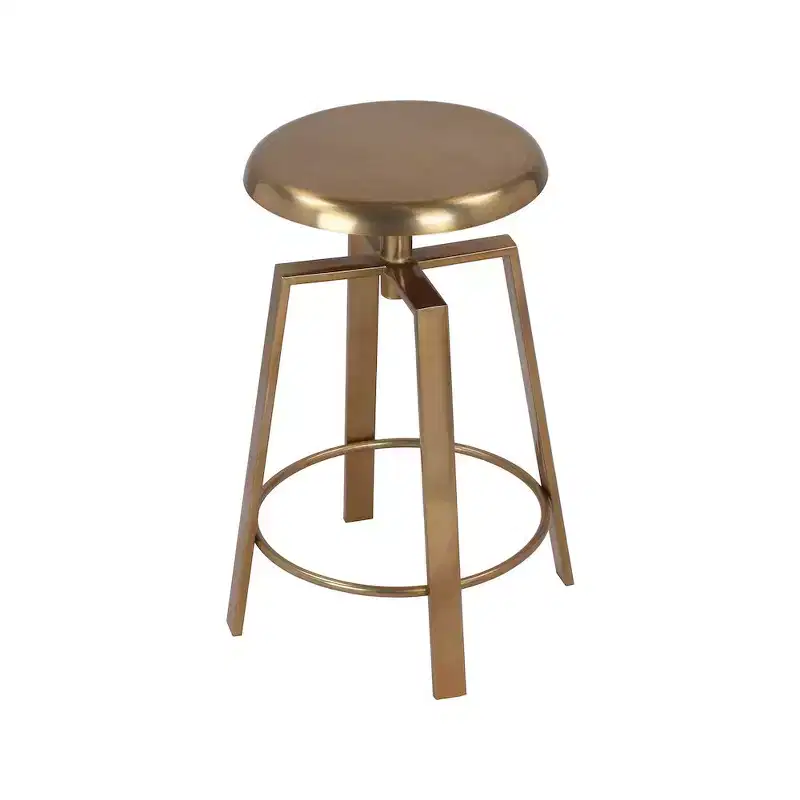 Gold Iron Adjustable Counter/Bar Stool