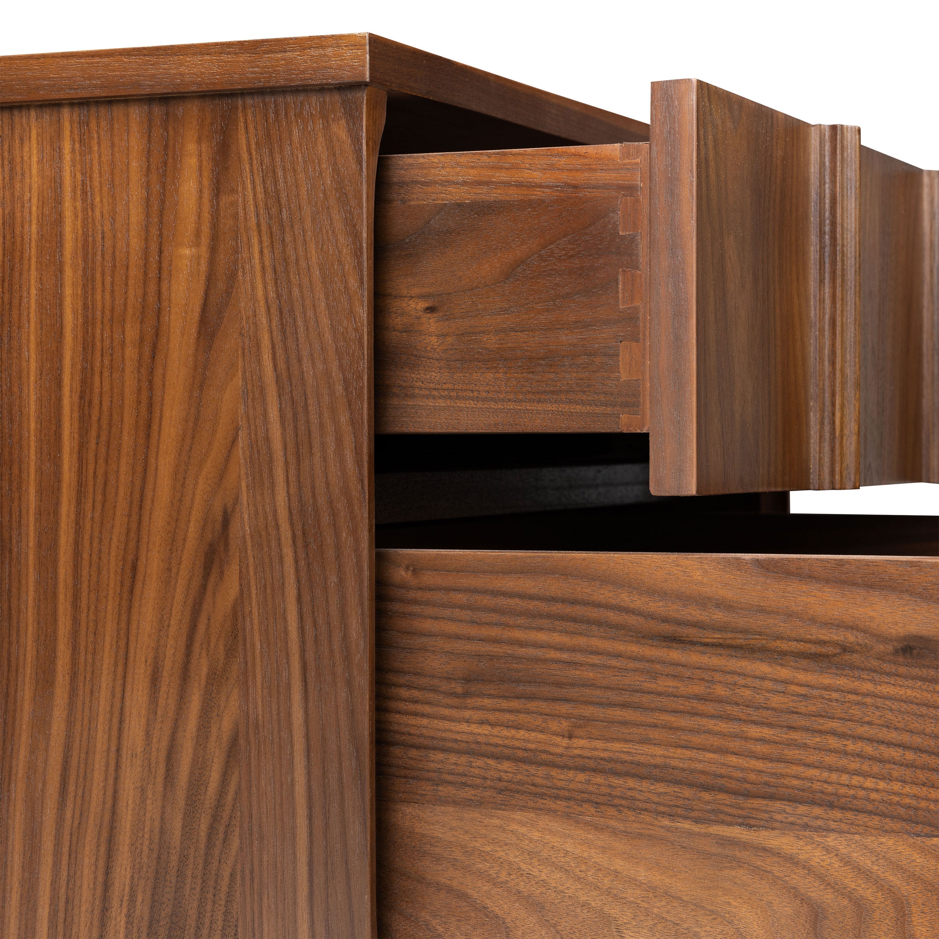 Mid-Century Modern Walnut Walnut Wood Nightstand with Solid Walnut
