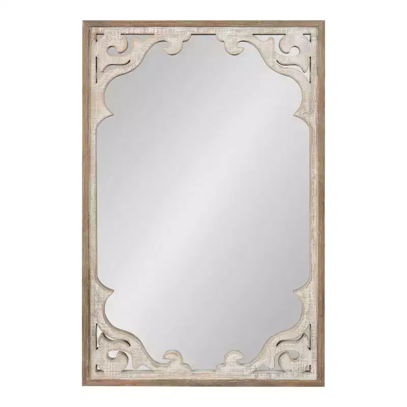 Kate and Laurel Shovali Framed Wall Mirror, 22x34, Rustic Brown
