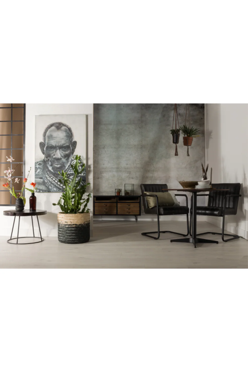 Black Teak Side Table