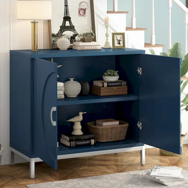 Simple Storage Cabinet Accent Cabinet with Solid Wood Veneer