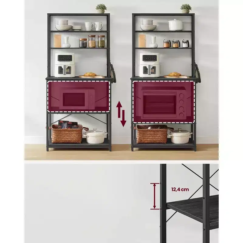 Baker's Rack Microwave Oven Stand – Kitchen Tall Utility Storage Shelf