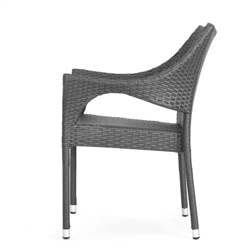 GDFStudio Orchard Outdoor Wicker 3 Piece Stacking Chair Chat Set