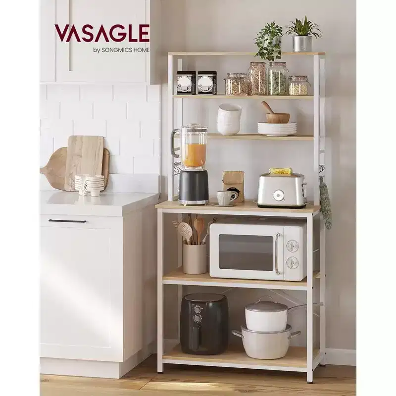 Baker's Rack Microwave Oven Stand – Kitchen Tall Utility Storage Shelf