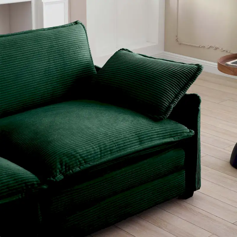 DIY Customization Corduroy Upholstered Armless Modular Sectional Sofa